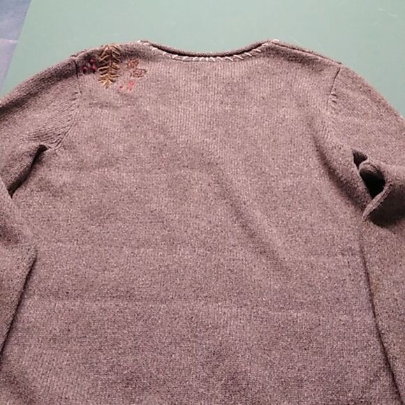 Croft & Barrow Women's Sm Cardinal Design Zipper Front Long Sleeve Sweater - Picture 8 of 9